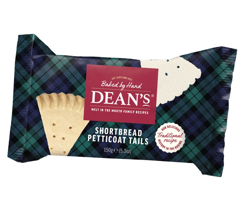 Dean's Shortbread Petticoat Tails kaufen | Handgefertigte Petticoat-Kekse mit reichhaltiger Butter | Ideal zu Tee oder Kaffee | EU-weiter Versand