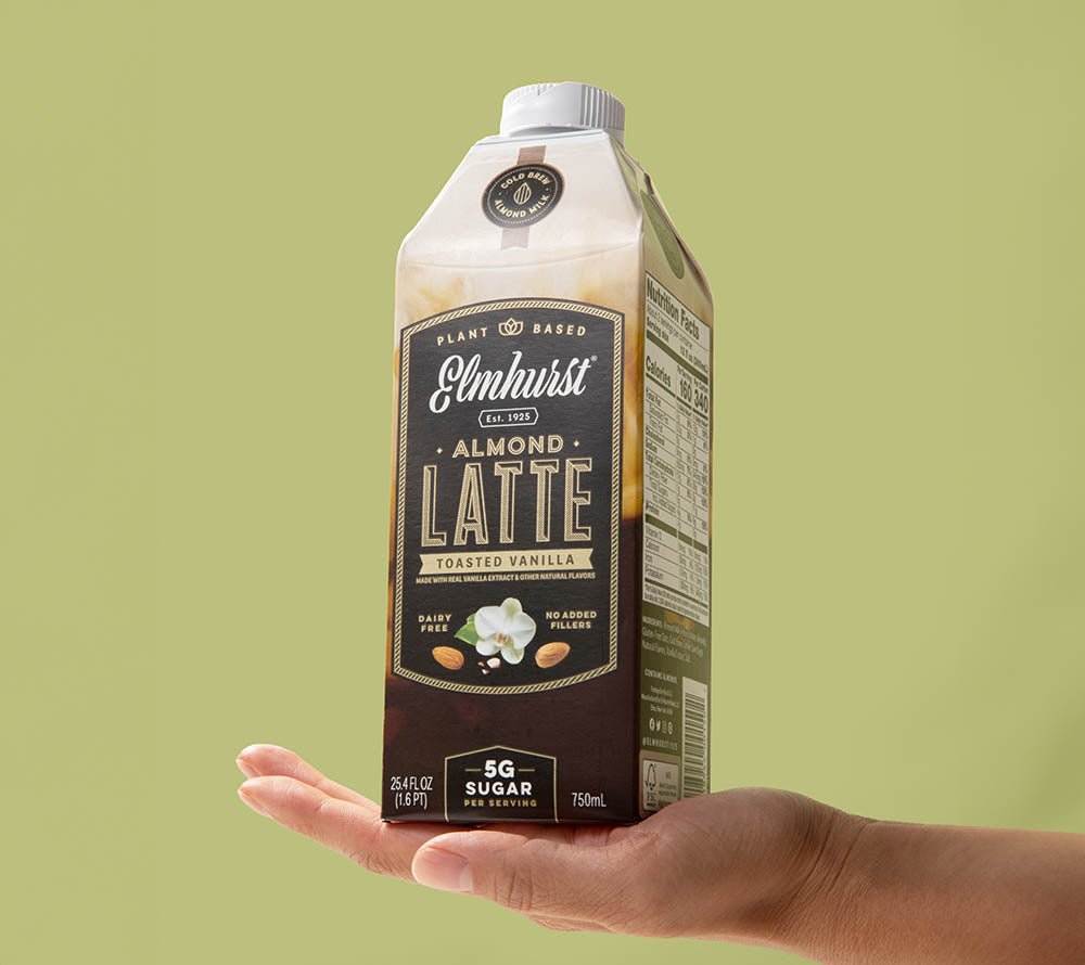 Toasted Vanilla Almond Latte von Elmhurst | Mandelmilch mit Madagaskar-Vanille und Cold Brew | köstliche Kombination | perfekt für ein luxuriöses Kaffeeerlebnis