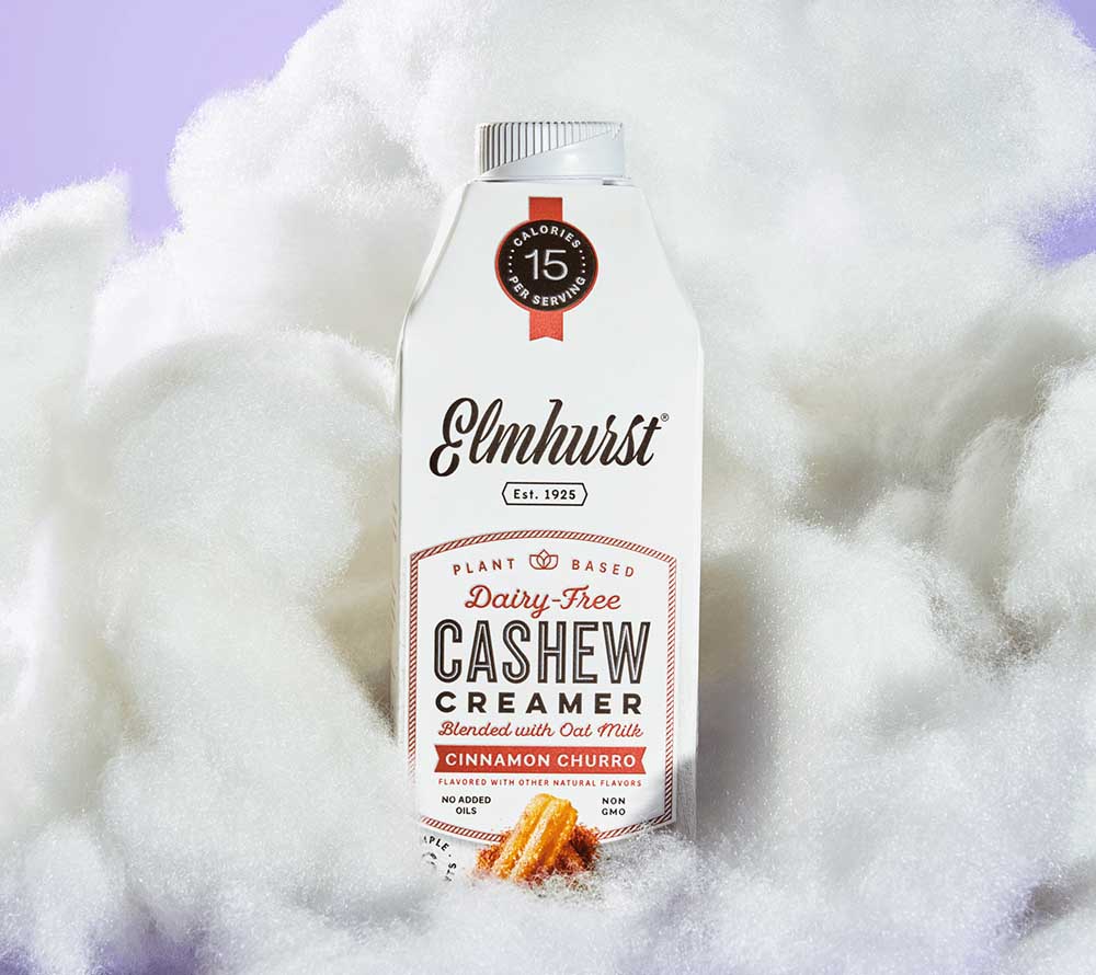 Cinnamon Churro Cashew Creamer von Elmhurst | 100% pflanzlich, vegan und laktosefrei | Direkt aus den USA | Zimt Churro Geschmack