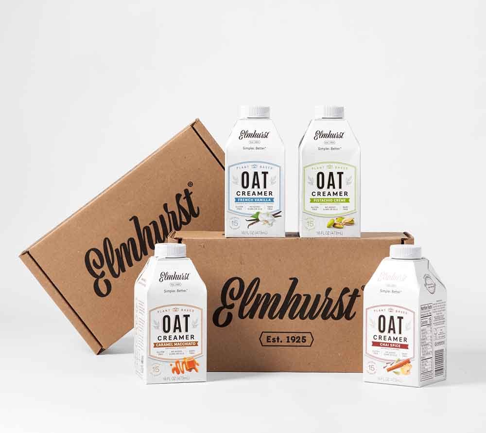 Pistachio Creme Oat Creamer von Elmhurst | Pflanzliche Milchalternative aus Hafer mit Geschmack von Pistazien | 100 % pflanzlich | Jede Tasse wird zum Highlight