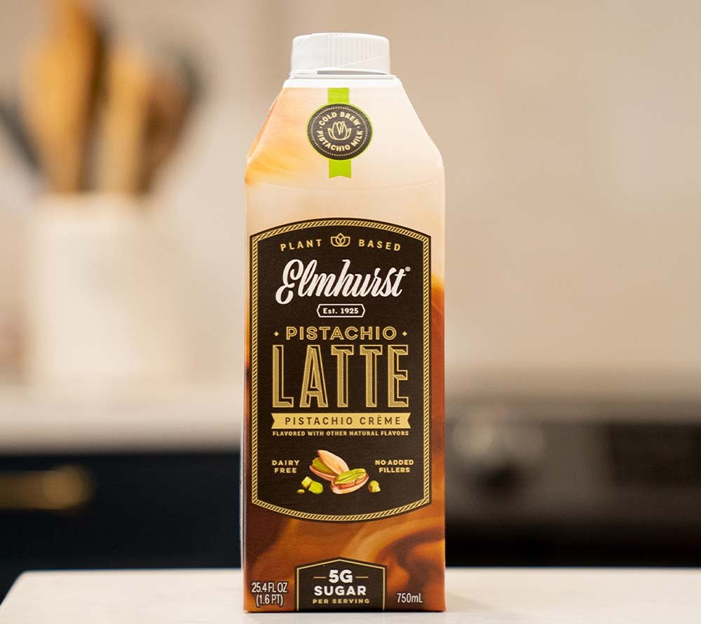 Pistachio Crème Latte von Elmhurst | Feiner Genuss mit Pistazie | heiß oder kalt genießen | koffeinhaltig | 100 % pflanzlich und vegan