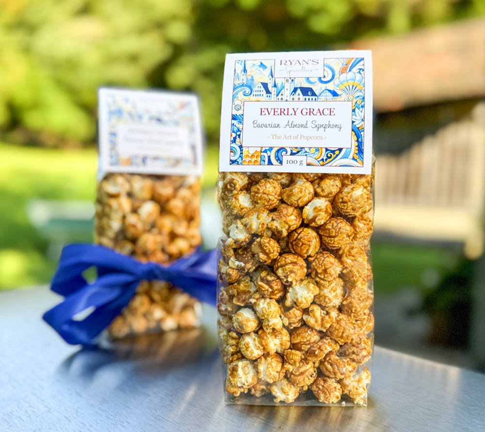 Popcorn Bavarian Almond Symphony von Everly Grace kaufen | Karamell mit dem Geschmack nach gebrannter Mandel | das perfekte Geschenk