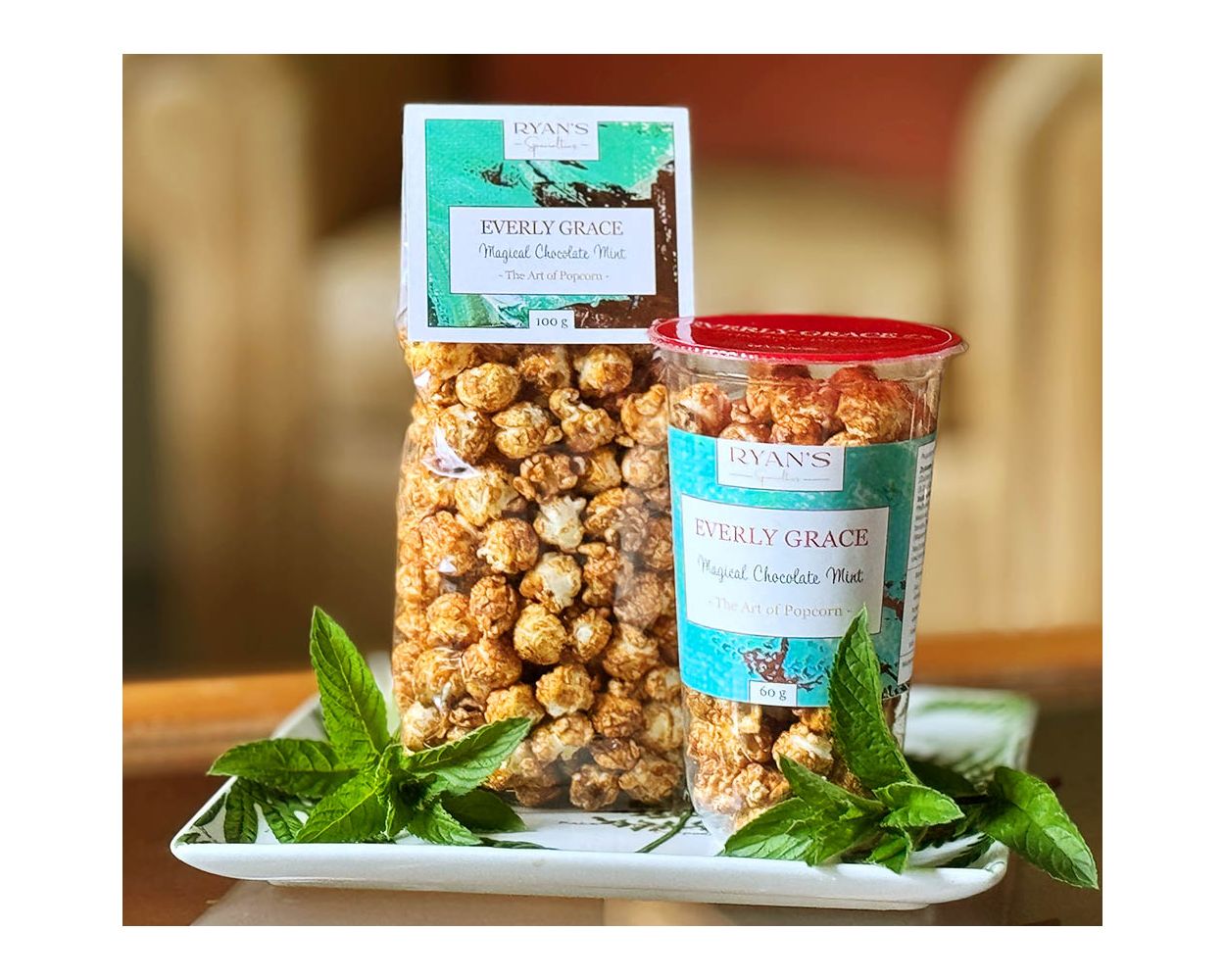 Popcorn Magical Chocolate Mint von Everly Grace kaufen | zauberhaftes Popcorn mit feiner Schokolade und zarter Minze | perfekt als Snack