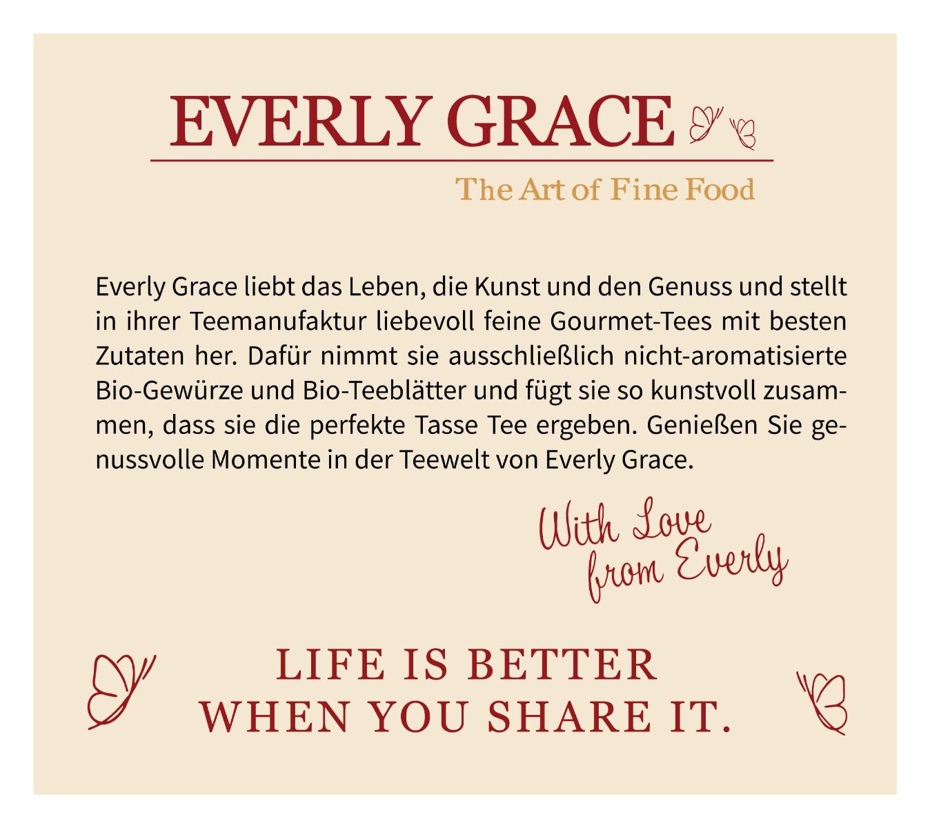 Sunny Orchard Blossom von Everly Grace | Pure Natur, echter Geschmack, 100% Bio | große Fruchtstücke, feine Blüten | ohne künstliche Aromen