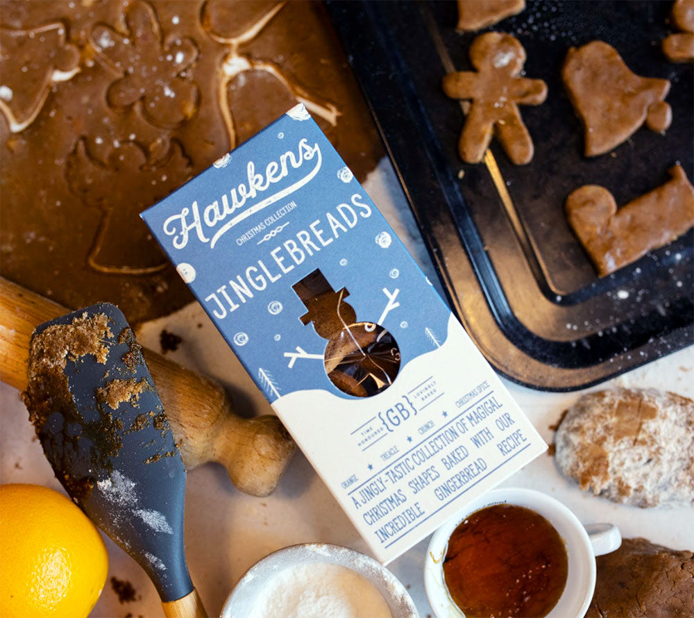 Gingerbread Jinglebreads von Hawkens Gingerbread kaufen | Sammlung weihnachtlicher, traditioneller Ingwerkekse | Ideal zu Kaffee oder Tee