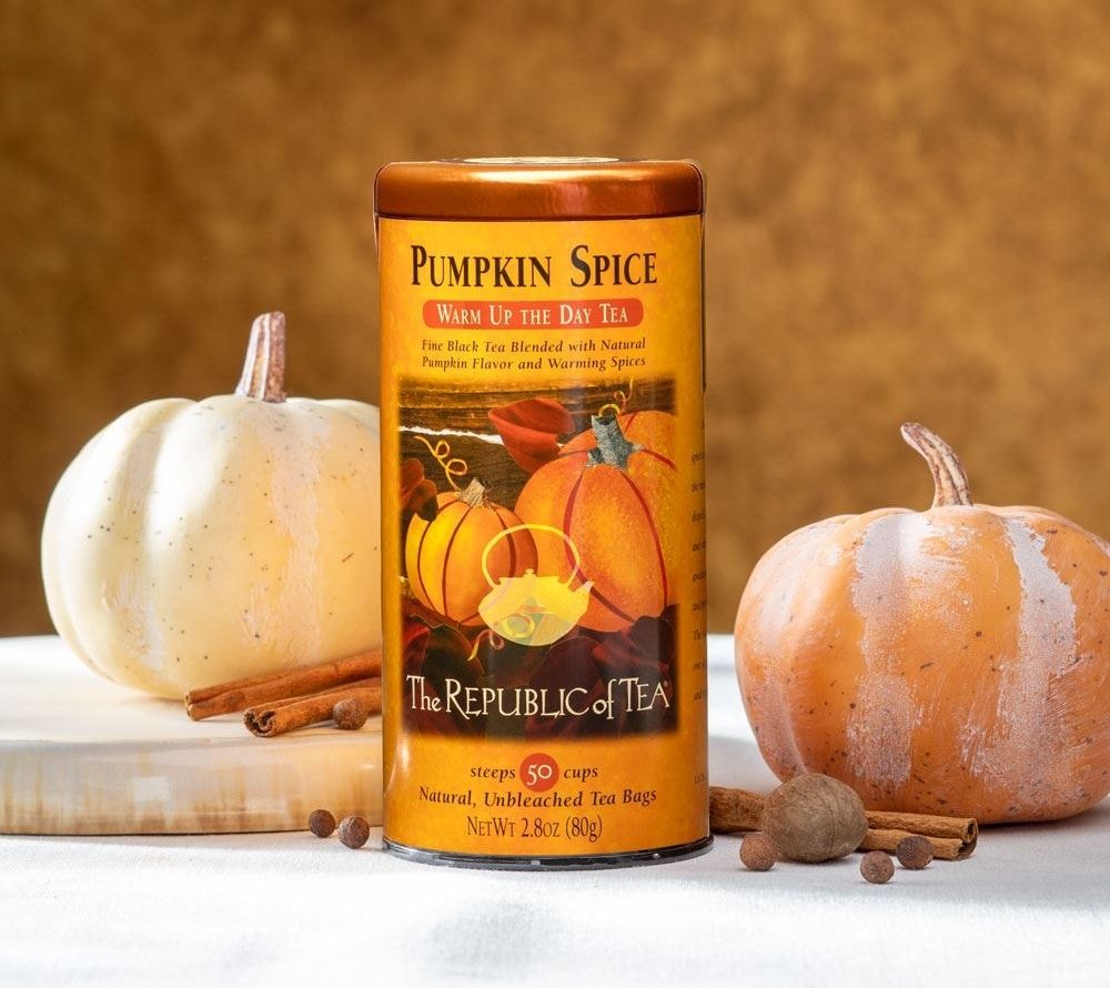 Pumpkin Spice Black Tea von The Republic of Tea kaufen | Geschmack nach Kürbis, Zimt, Ingwer, Muskat | Wie ein Kürbiskuchen in der Tasse