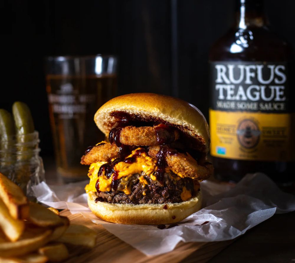 Honey Sweet BBQ-Sauce von Rufus Teague kaufen | Mild-rauchige Barbecuesauce mit Honig | Perfekt zu Burger, Sandwiches oder zu Fleisch