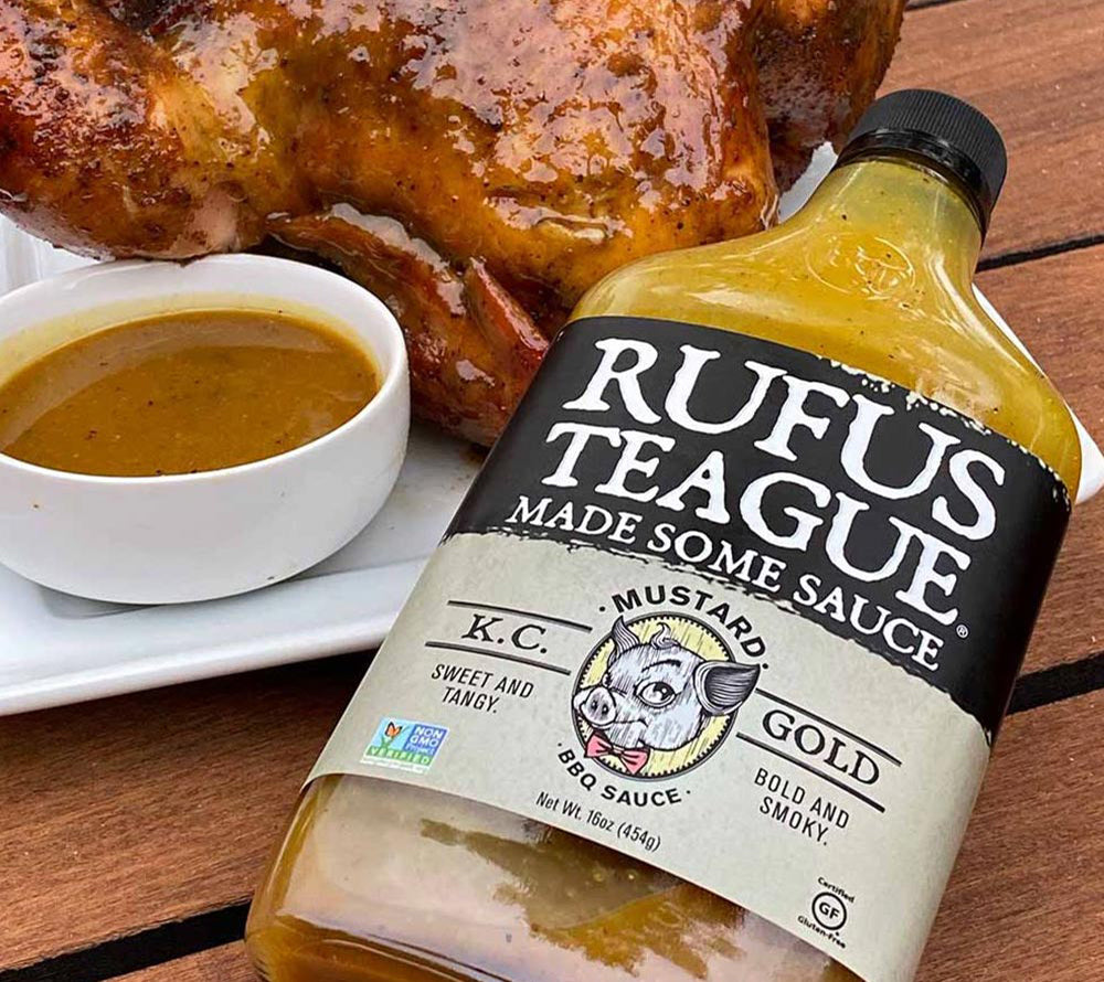 KC Gold Mustard BBQ-Sauce von Rufus Teague kaufen | intensiv-rauchige, süße Sauce mit Senf | Perfekt zu Fleisch und Gemüse