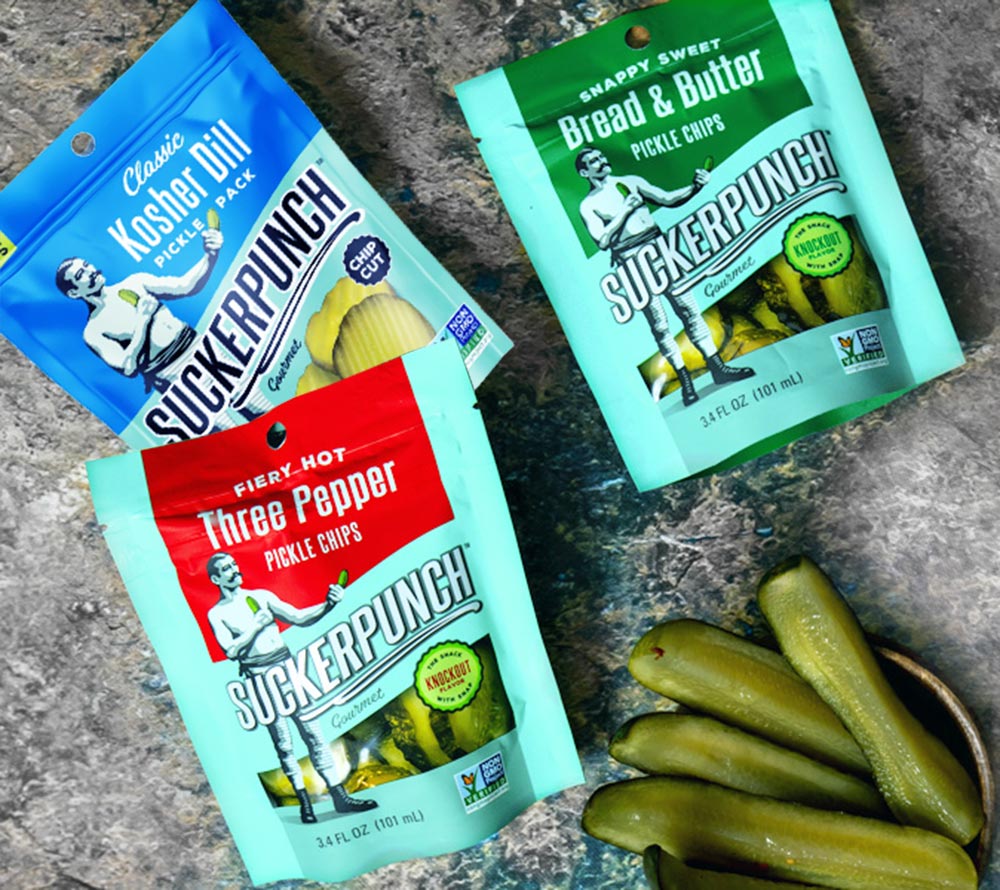 Pickles - Classic Kosher Dill Chips Snack Pack von SuckerPunch kaufen | Klassische Dill Gurken Chips | Ideal für Burger oder Sandwiches