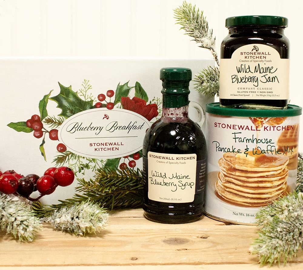 Blueberry Breakfast Geschenkbox von Stonewall Kitchen kaufen | Blaubeer-Geschenkset mit Pancakes und Sirup | Ideal als Geschenk