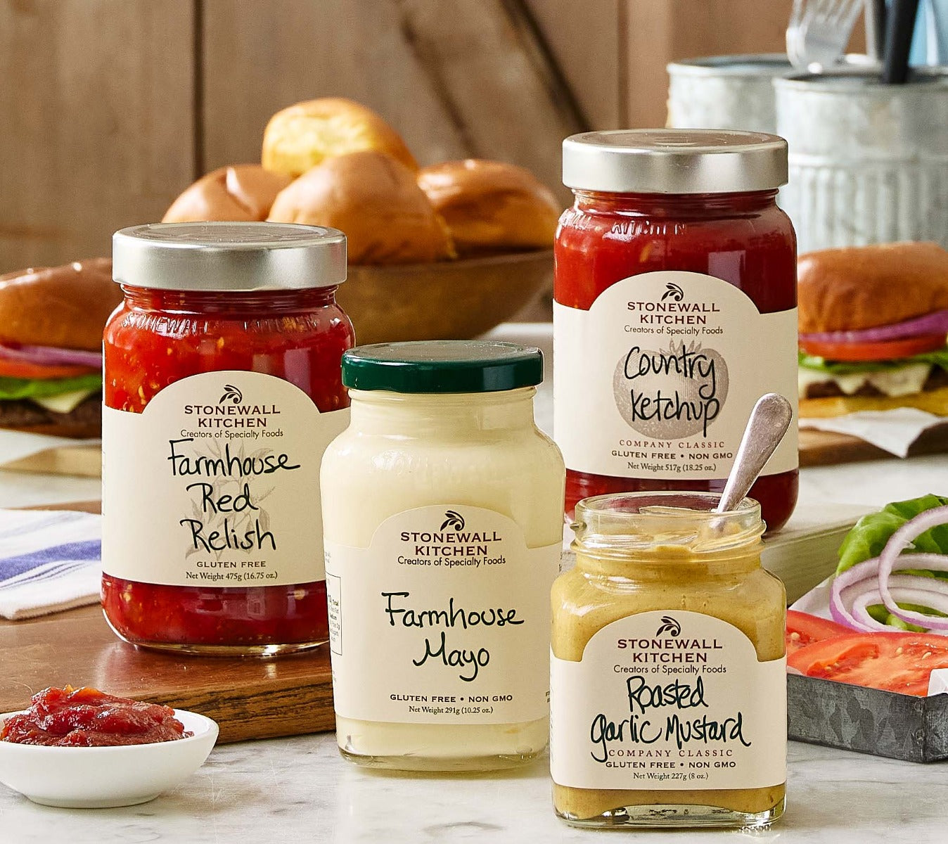 Roasted Garlic Mustard von Stonewall Kitchen kaufen | Klassiker | würziger Senf mit Honignote | Perfekt zu Sandwiches, zum Grillen und Marinieren