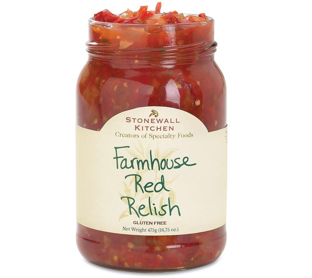 Farmhouse Red Relish von Stonewall Kitchen kaufen | leichte Schärfe mit Paprika und Zwiebeln | Ideal zu Hot Dogs und Burger