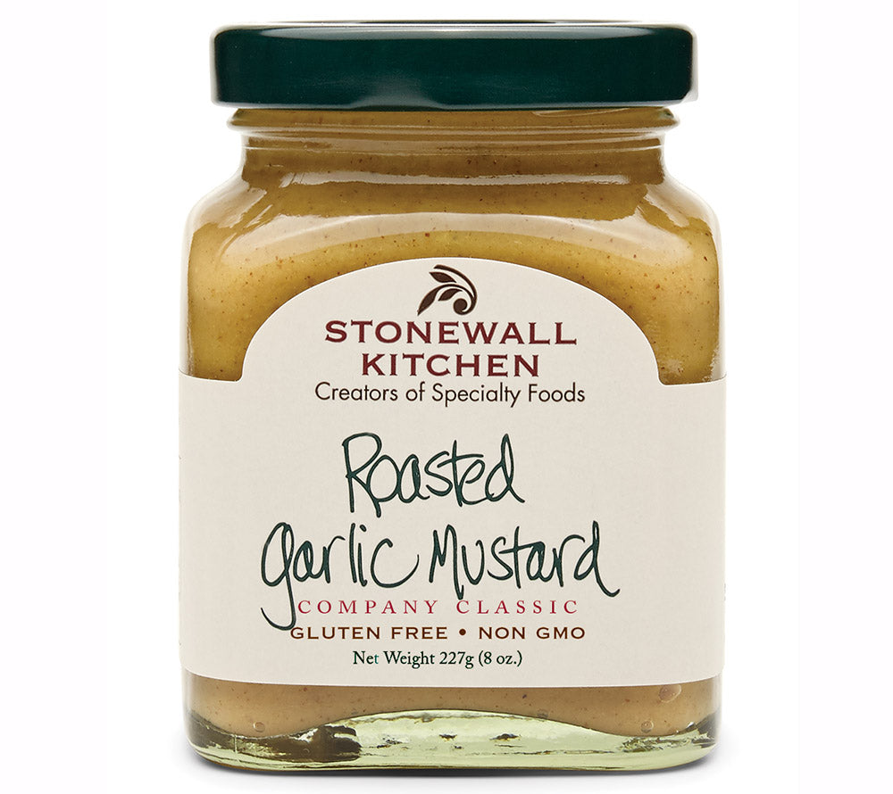 Roasted Garlic Mustard von Stonewall Kitchen kaufen | Klassiker | würziger Senf mit Honignote | Perfekt zu Sandwiches, zum Grillen und Marinieren