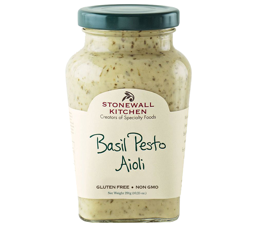 Basil Pesto Aioli von Stonewall Kitchen kaufen | Mit Basilikum für ein mediterranes Aroma | Ideal für Burger, Fleisch und andere Snacks