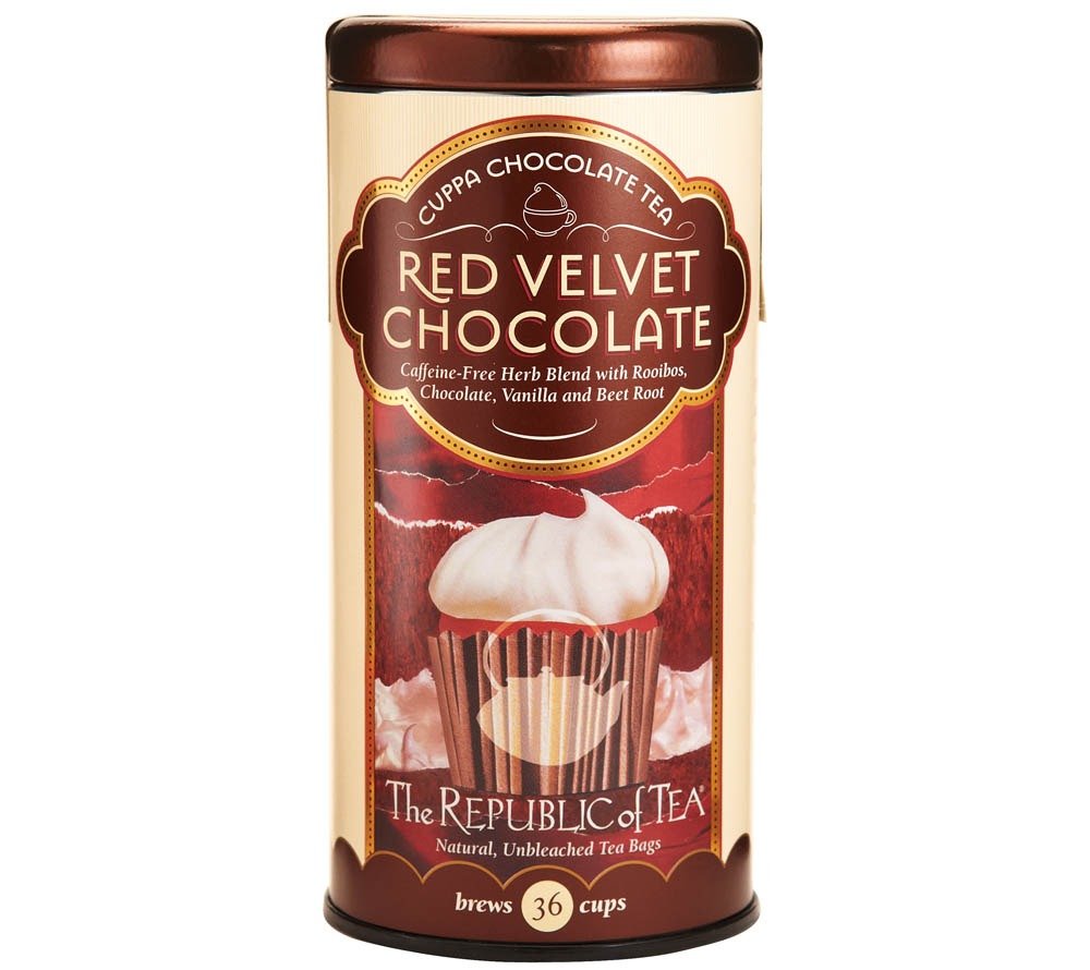 Red Velvet Tea von the Republic of Tea | Koffeinfreier Rooibostee mit natürlichem Schokoladenaroma & Vanille | Europaweiter Versand | Jetzt probieren!