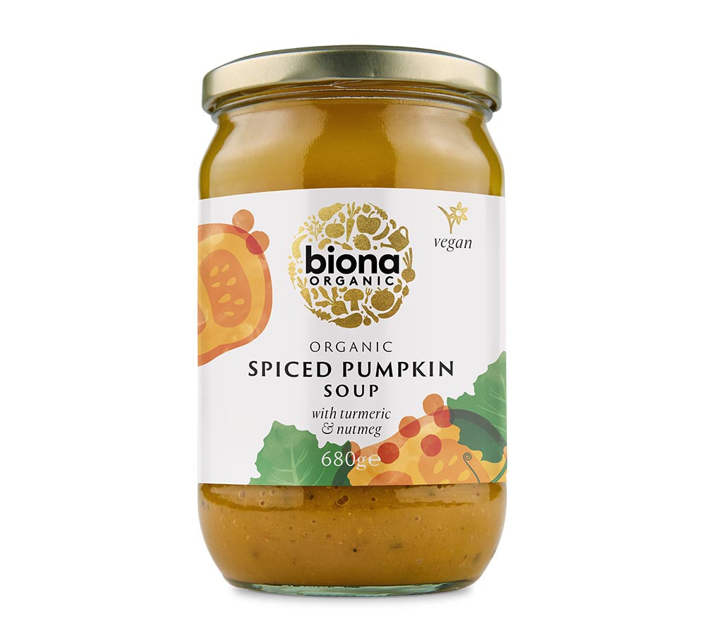 Spiced Pumpkin Soup von Biona kaufen | Kürbissuppe mit Kurkuma und Muskatnuss | Geschmackserlebnis | Perfekt für einen gemütlichen Abend