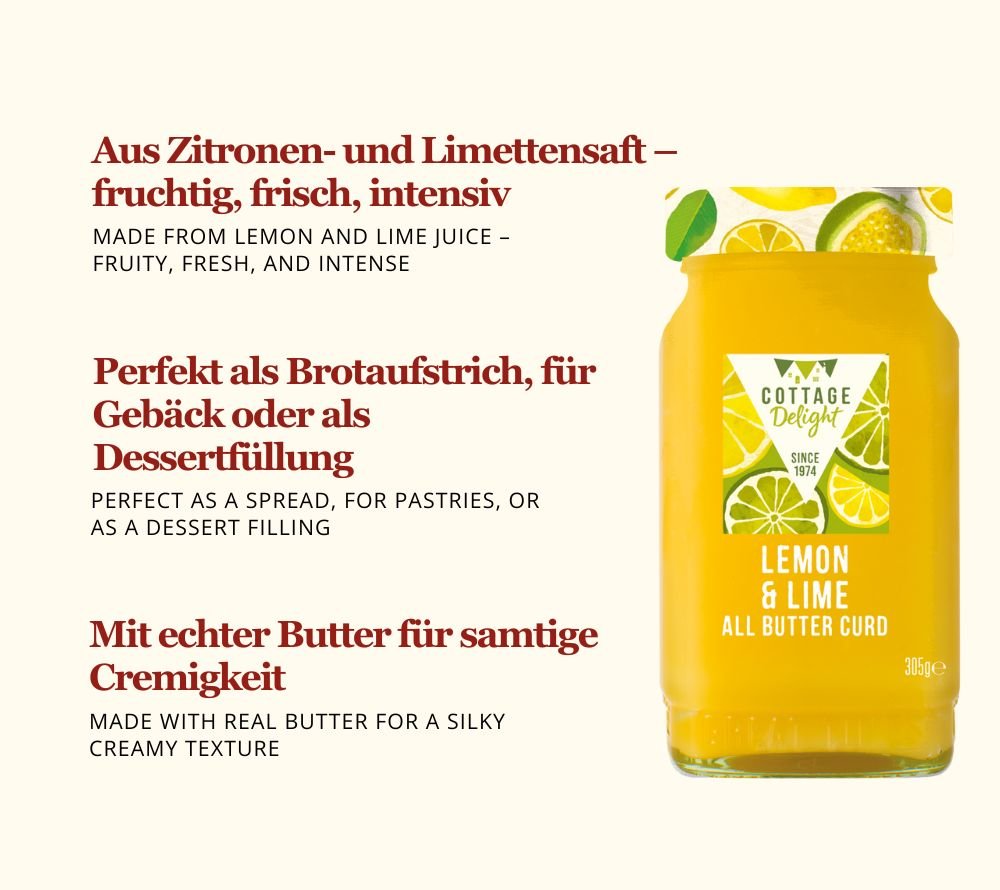 Fruchtiger Genuss aus Zitrone und Limette | cremig, frisch, handgemacht | reife Zitronen mit Limetten | mit echter Butter | Jetzt bestellen und genießen!
