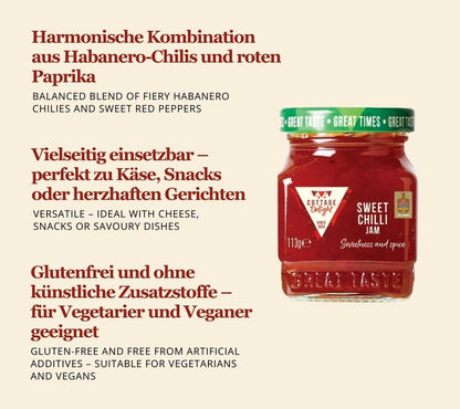 Feurig-süßer Allrounder für Küche & Genuss | Scharfe Habanero-Chilis treffen auf fruchtig-süße rote Paprika | Glutenfrei & Vegan | Jetzt bestellen & genießen!