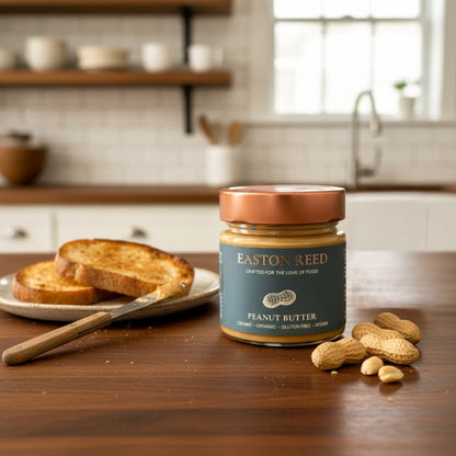 Easton Reed Peanut Butter online bei Ryan's Specialties kaufen – cremiger Genuss, 100 % Erdnüsse, perfekt für Brot, Porridge & Gourmet-Rezepte.
