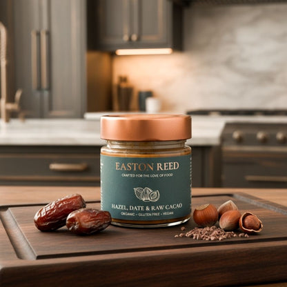 Everly Grace Hazel, Date & Raw Cacao online bei Ryan's Specialties kaufen – cremiger Genuss aus Haselnüssen, Datteln & rohen Kakaonibs, perfekt als Snack oder Geschenk.