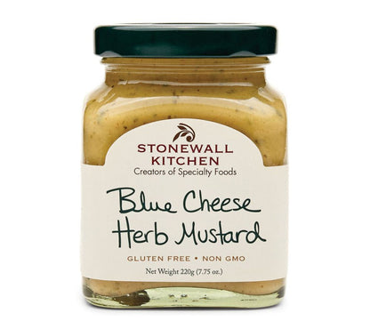 Blue Cheese Herb Mustard von Stonewall Kitchen kaufen | kraftvoller Kräutersenf mit Blauschimmelkäse | Ideal für Sandwiches und als Dip
