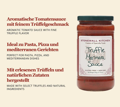 Truffle Marinara Sauce von Stonewall Kitchen kaufen | Pastasauce aus Tomaten mit Trüffel und Kräuter | Ideal zu Nudeln und für Pizza