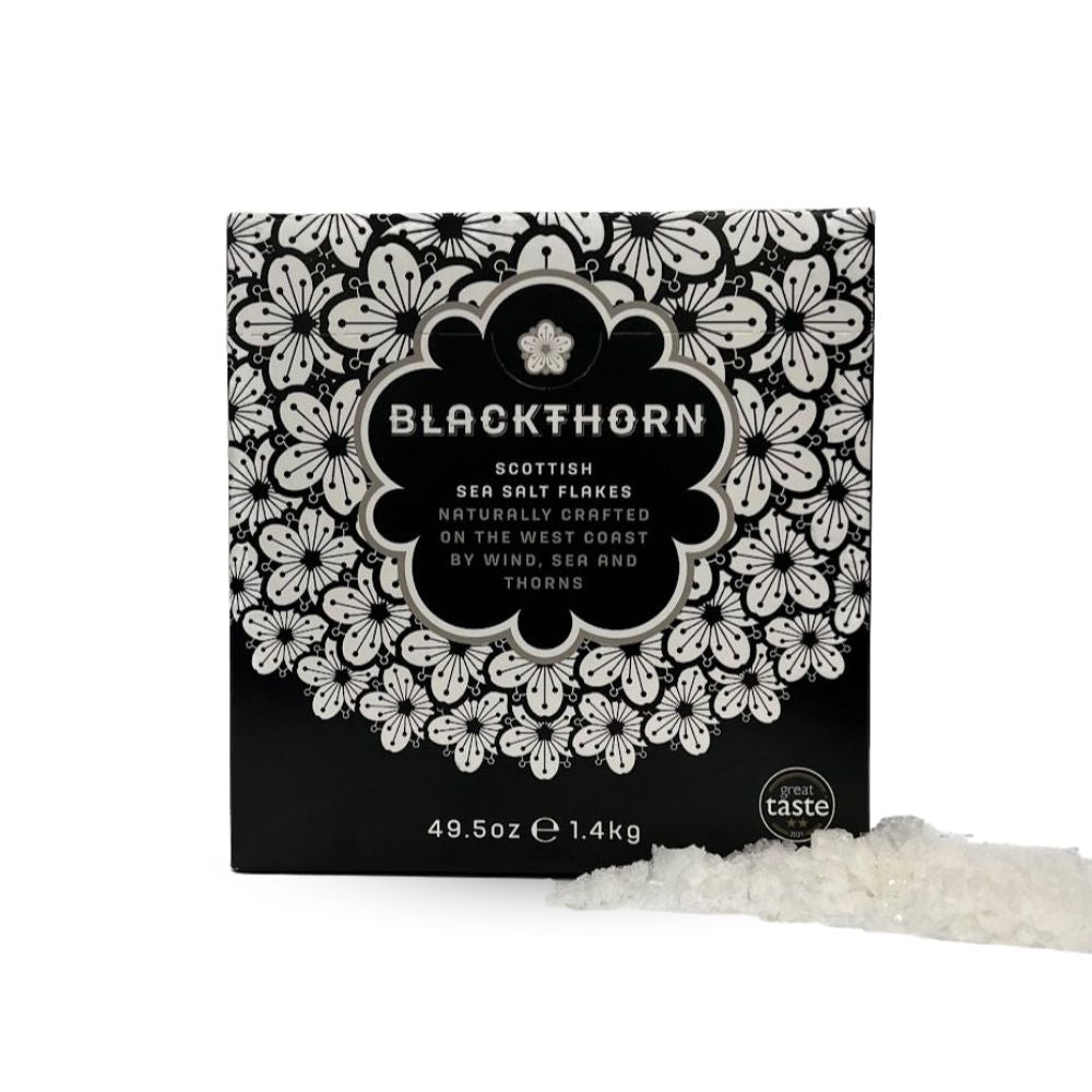 Blackthorn Sea Salt Flakes kaufen | Handgeschöpftes Meersalz aus Schottland | nachhaltig, naturbelassen | perfekt als Finishing-Salz für echte Feinschmecker