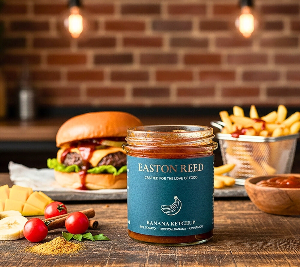 Easton Reed Banana Ketchup – fruchtig-exotischer Ketchup mit Banane, Mango & Curry für Burger, Pommes & kreative Gerichte
