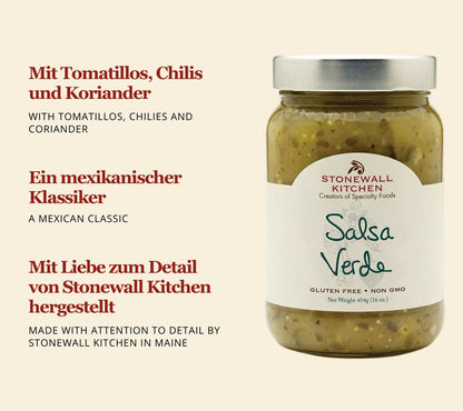 Salsa Verde von Stonewall Kitchen kaufen | mexikanischer Klassiker mit Tomatillos, Chilis, Koriander | Ideal als Beilage, zu Salat und Käse 