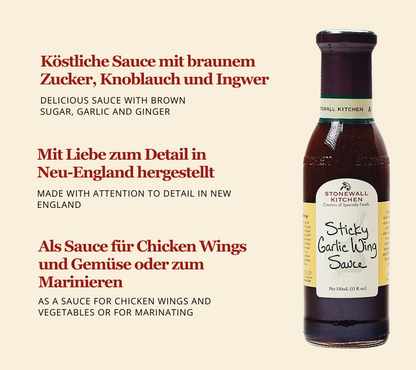 Sticky Garlic Wing von Stonewall Kitchen kaufen | Aus Sojasauce, braunem Zucker, Knoblauch und Ingwer | Perfekt zum Marinieren und Glasieren 