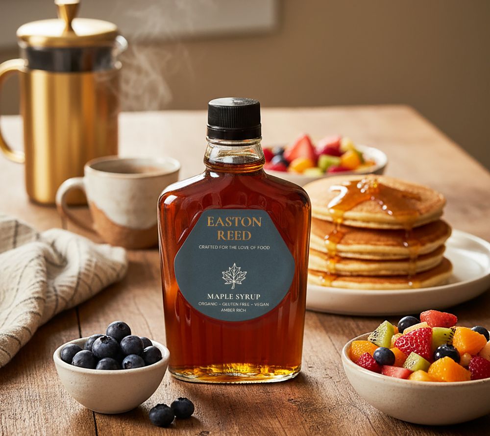 Premium Maple Syrup aus Québec: Amber Rich, natürlich süß, aromatisch und nachhaltig gewonnen. Perfekt für Frühstück, Backen, Drinks und herzhafte Gerichte.
