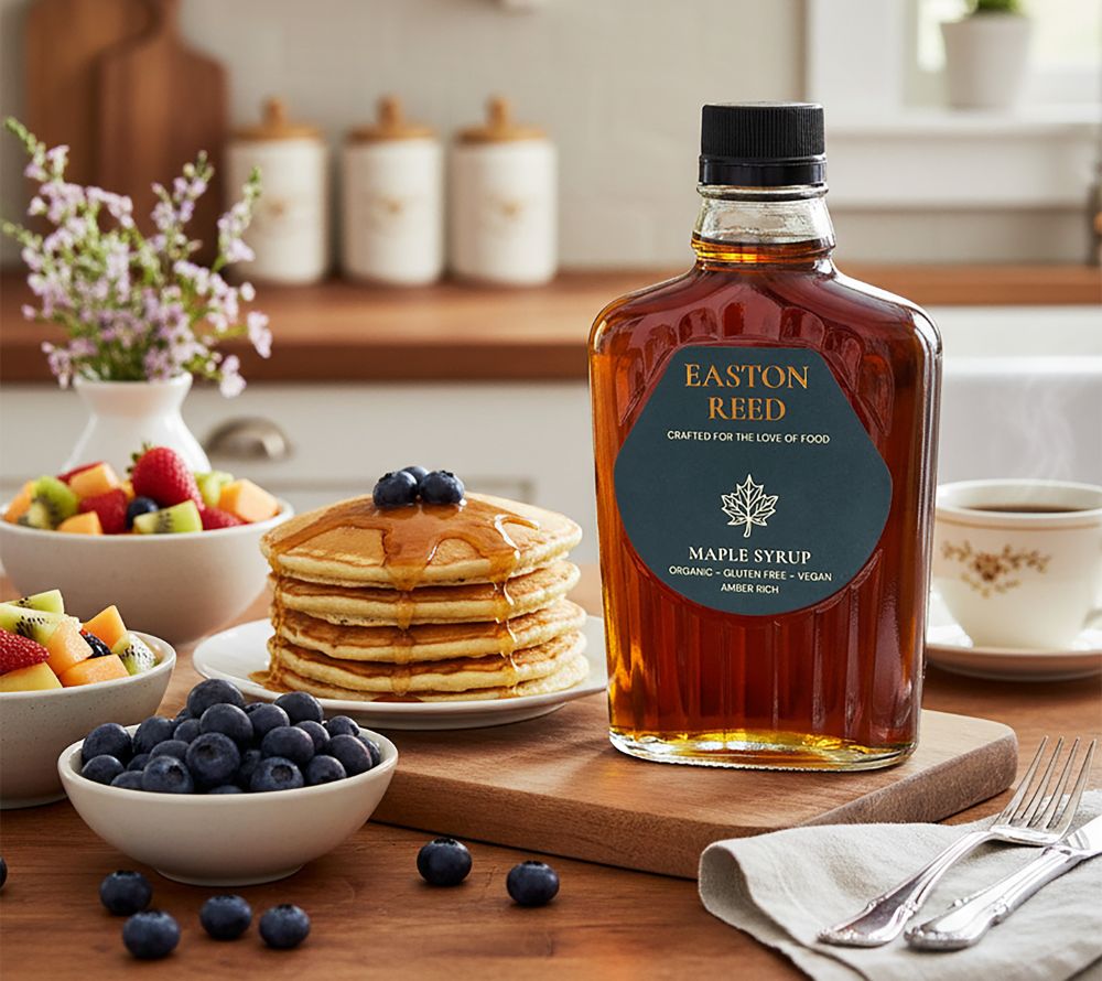 Premium Maple Syrup aus Québec: Amber Rich, natürlich süß, aromatisch und nachhaltig gewonnen. Perfekt für Frühstück, Backen, Drinks und herzhafte Gerichte.