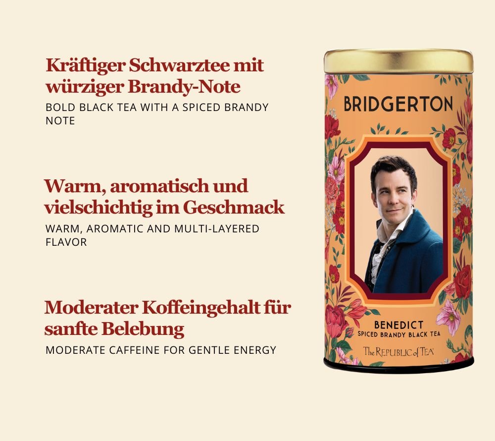 Bridgerton Black Tea kaufen – würziger Schwarztee mit Brandy-Note. Aromatisch & ausgewogen. Jetzt online bei Ryan's Specialties bestellen.