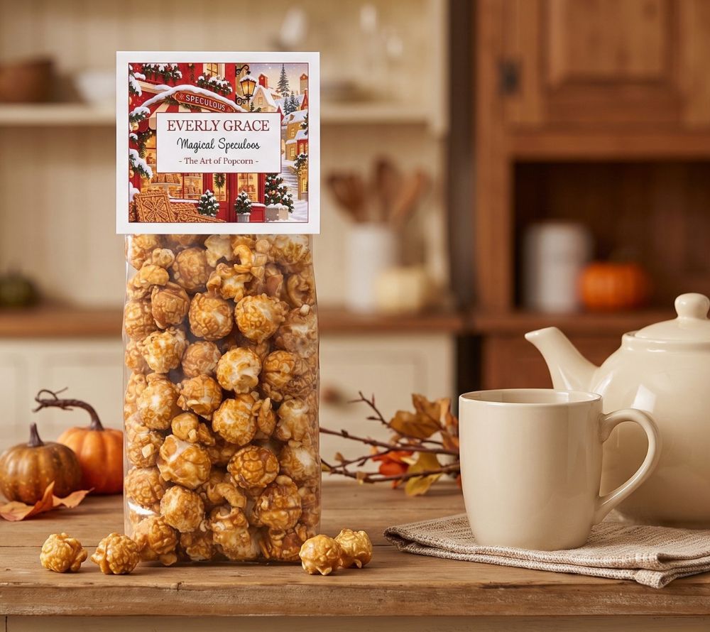 Magical Speculoos Popcorn von Everly Grace. Feine Spekulatiuskekse, Karamellgeschamck und weihnachtlichen Gewürzen