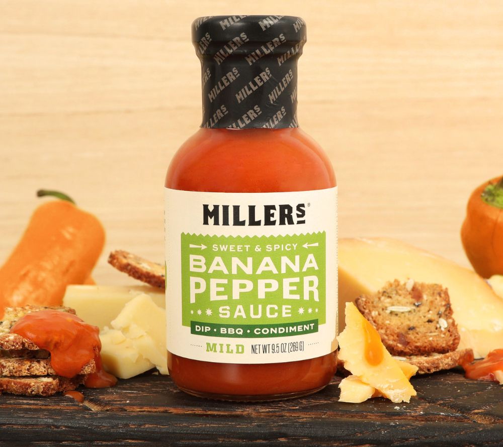 Banana Pepper Hot Sauce Mild – milde, fruchtige Schärfe aus Bananenpaprika, perfekt zum Verfeinern von Sandwiches, Burgern, Dips und leichten Saucen