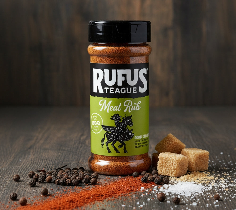 Rufus Teague Trockengewürz für jegliche Fleischarten mit Zucker und weiteren Gewürzen