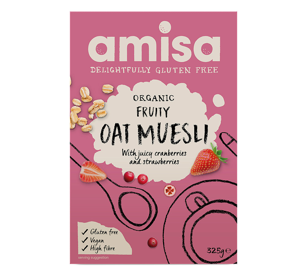 Fruity Oat Müsli - Cranberry & Strawberry in Bio-Qualität von Amisa