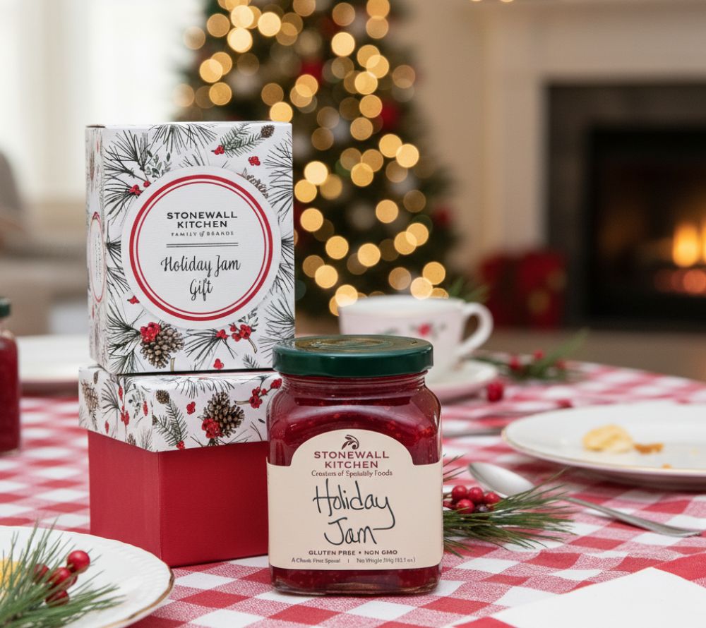 Holiday Jam Geschenkbox von Stonewall Kitchen kaufen | Fruchtige Marmelade mit Birnen, Cranberries und Himbeeren | Perfekt als Geschenkidee | EU-weiter Versand