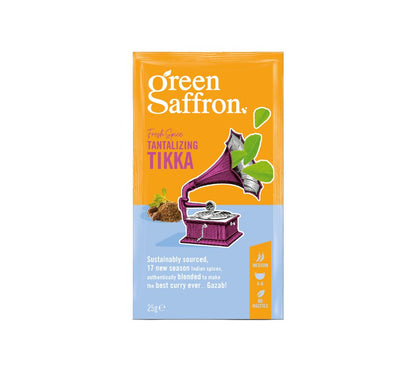 Green Saffron Tikka-Gewürzmischung kaufen | aus 15 feinen indischen Gewürzen | aus nachhaltigem Anbau | Europaweiter Versand | Jetzt probieren!