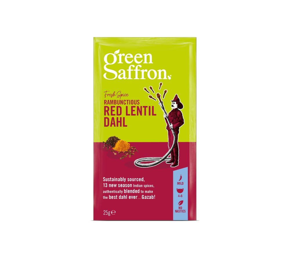 Green Saffron Red Lentil Dahl Gewürz kaufen | aus 13 aromatischen Gewürzen | indische Rezeptur | aus nachhaltigem Anbau | Europaweiter Versand | Jetzt probieren!