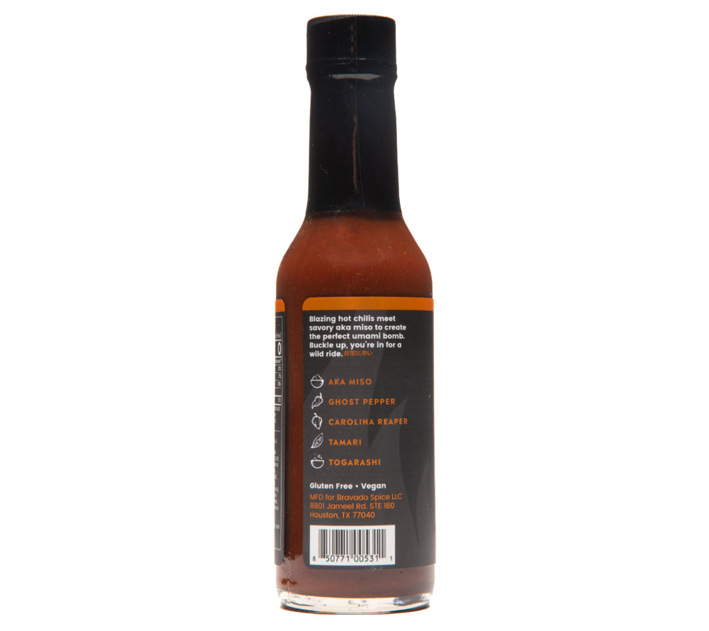 Aka Miso Ghost Reaper Hot Sauce von Bravado kaufen | Asiatisch inspirierte Hot Sauce | Ideal zu Sushi, Frühlingsrollen und Ramennudeln | EU-weiter Versand