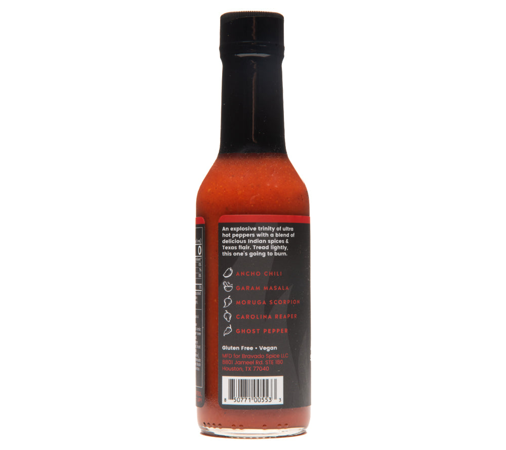 Ancho Masala Scorpion Reaper Hot Sauce von Bravado kaufen | Scharfe Hot Sauce mit 4 Sorten Chili | Ideal zu indischen Leckerbissen und Curries | EU-weiter Versand