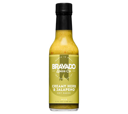 Creamy Herb & Jalapeno Hot Sauce von Bravado kaufen | Milde Hot Sauce mit Kräutern und Jalapenos | Ideal als Pestoalternative 