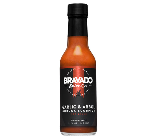 Garlic & Arbol Moruga Scorpion Hot Sauce von Bravado kaufen | Extra Scharfe Hot Sauce mit Chilis im Doppelpack | Ideal zu Fleisch oder Tacos  | EU-weiter Versand