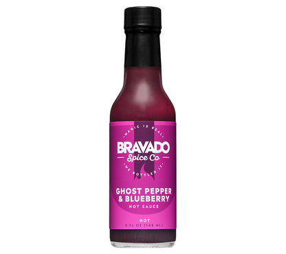 Ghost Pepper & Blueberry Hot Sauce von Bravado kaufen | Fruchtig-scharf mit Ghost Pepper und Blaubeere | Ideal zu Chicken Wings oder Pancakes
