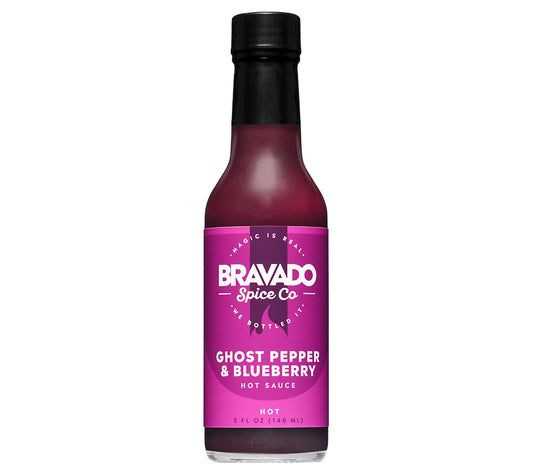 Ghost Pepper & Blueberry Hot Sauce von Bravado kaufen | Fruchtig-scharf mit Ghost Pepper und Blaubeere | Ideal zu Chicken Wings oder Pancakes | EU-weiter Versand
