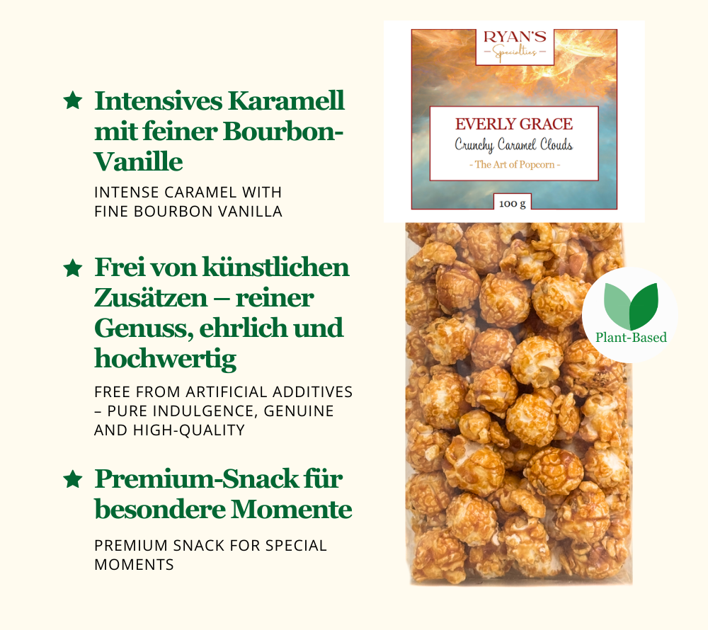 Everly Grace Crunchy Caramel Clouds Popcorn kaufen - Intensives Karamell mit feiner Bourbon-Vanille