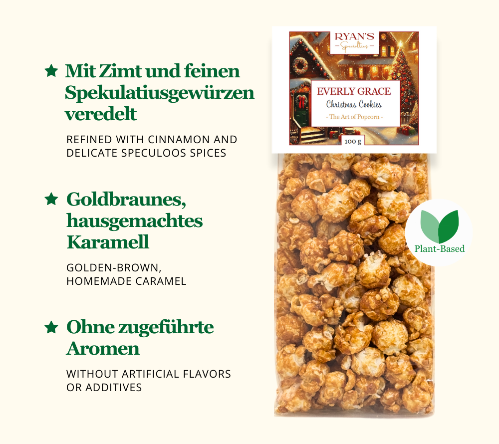 Everly Grace Christmas Cookies Popcorn - Mit Zimt und feinen Spekulatiusgewürzen veredelt