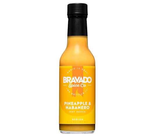 Pineapple & Habanero Hot Sauce von Bravado kaufen | süß-scharfe Hot-Sauce mit fruchtiger Ananas | Perfekt zu Fleisch, Garnelen und Fisch | EU-weiter Versand