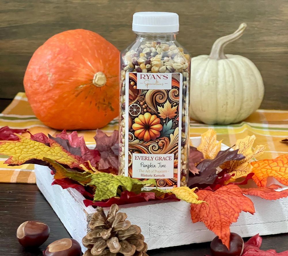 Everly Grace Pumpkin Time Popcornkörner online bei Ryan's Specialties kaufen – Gourmet-Popcornmais aus den USA, perfekt für knusprigen Herbstgenuss.